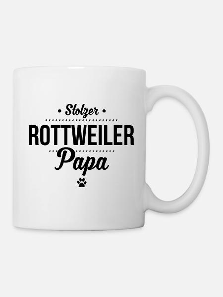 Stolzer Rottweiler Papa Punkte - Tasse - Weiß