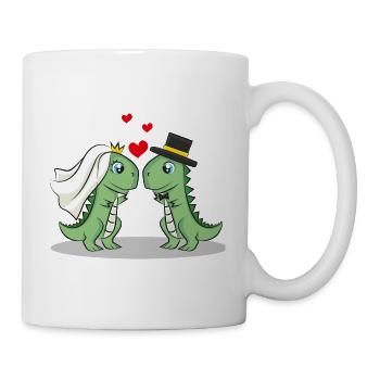 Dinosuarians love Dino - Mug - white - Right