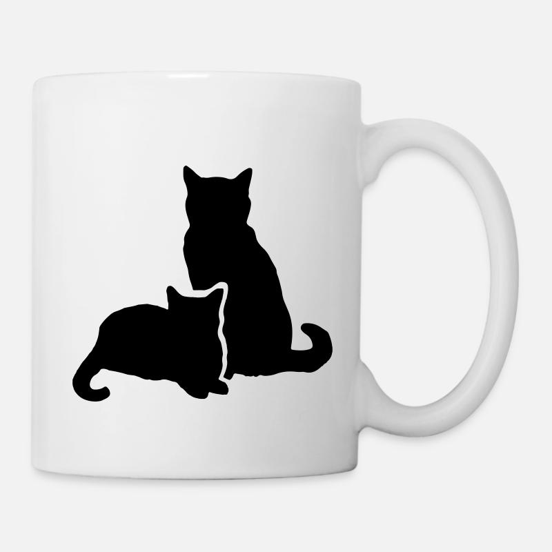 zwei Katzen - two cats - Tasse - Weiß