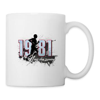 Course, anniversaire, jogging, 1981 - Mug blanc - blanc - Droite