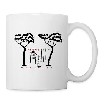 Zebra, washing day, stripes - Mug - white - Right