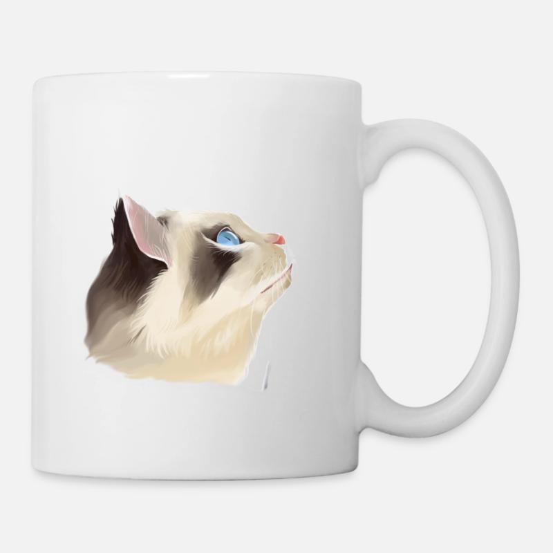 High-looking cat - Mug - white