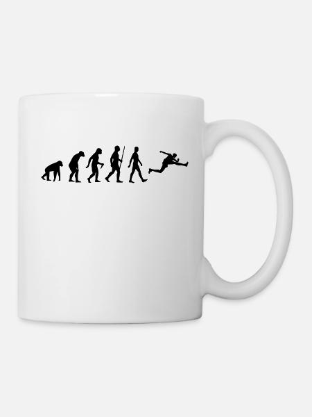 Saut en longueur évolution athlétisme haies Ape - Mug blanc - blanc