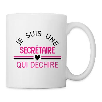 je suis une secrétaire qui déchire - Tasse - Weiß - Rechts