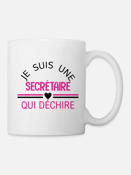 je suis une secrétaire qui déchire - Mug blanc - blanc