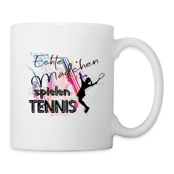 De vraies filles jouent au tennis - Mug blanc - blanc - Droite