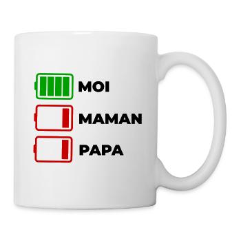 Moi, maman et papa - Mug blanc - blanc - Droite