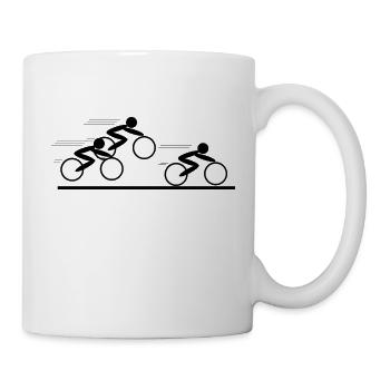 Stickman cycling race black - Mug - white - Right