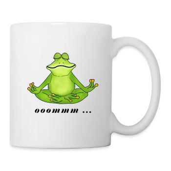 OM, Meditation, Frosch - Tasse - Weiß - Rechts