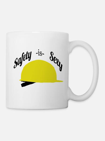 Safety is Sexy Helm - Tasse - Weiß