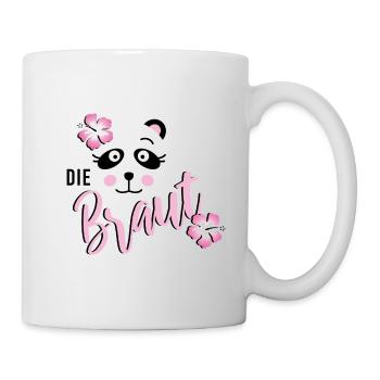 Braut Panda JGA Hochzeit Team Gruppenshirt 1 - Tasse - Weiß - Rechts