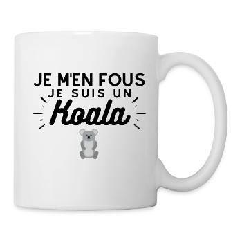 T-shirt Je m'en fous je suis un koala Humour - Mug blanc - blanc - Droite