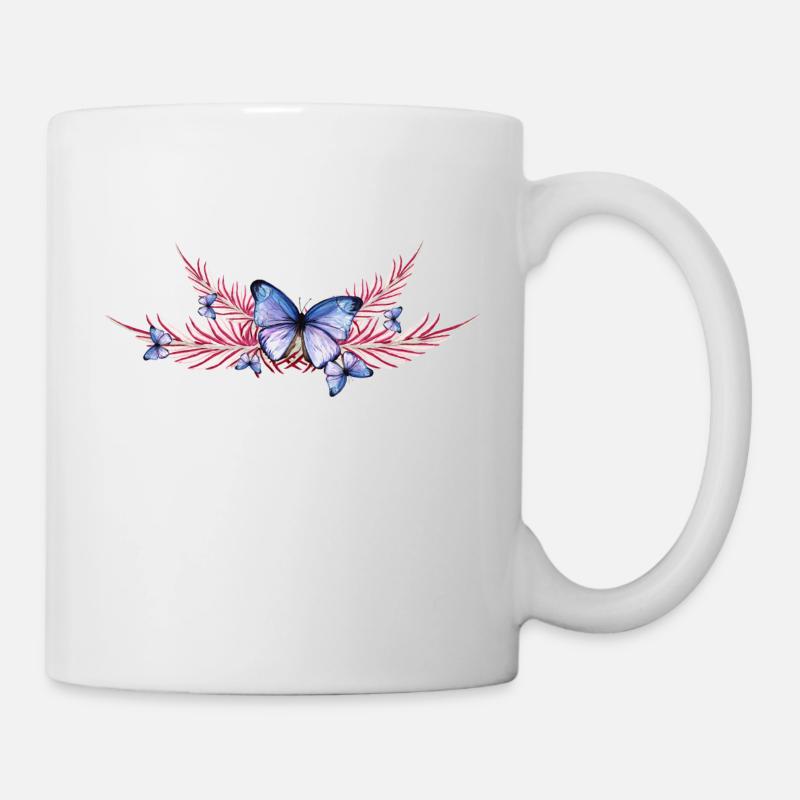 Schmetterling - Tasse - Weiß