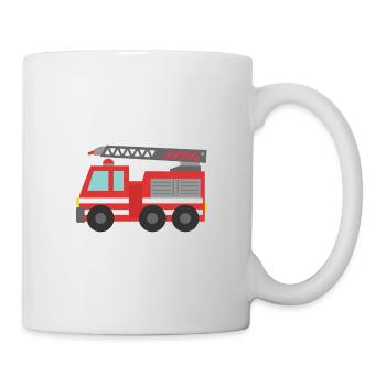 Feuerwehrauto LKW - Tasse - Weiß - Rechts
