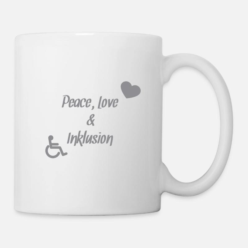 Peace, Love & Inklusion - Tasse - Weiß