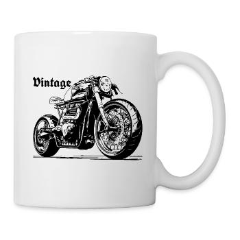 Moto Moto Vintage Noir - Mug blanc - blanc - Droite