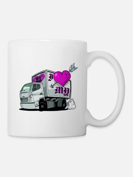 I Love My Truck LKW Fahrerin Lastwagen - Tasse - Weiß