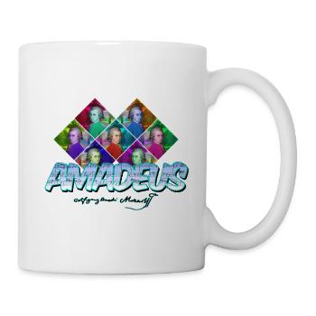 Mozart Pop-Art | Wolfgang Amadeus Mozart Geschenk - Tasse - Weiß - Rechts