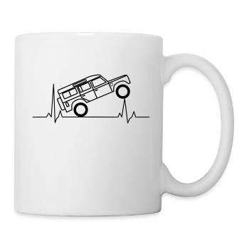 Defender EKG Herzschlag Offroad - Tasse - Weiß - Rechts