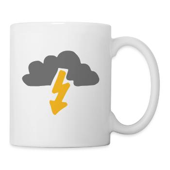 Yellow lightning cloud - Mug - white - Right