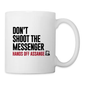 Hands Off Assange - Ne tirez pas sur le Messenger - Mug blanc - blanc - Droite