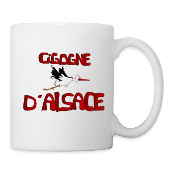 Cigogne d Alsace - Mug blanc - blanc - Droite