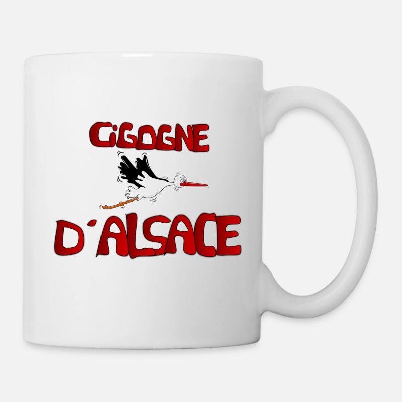 Cigogne d Alsace - Mug blanc - blanc