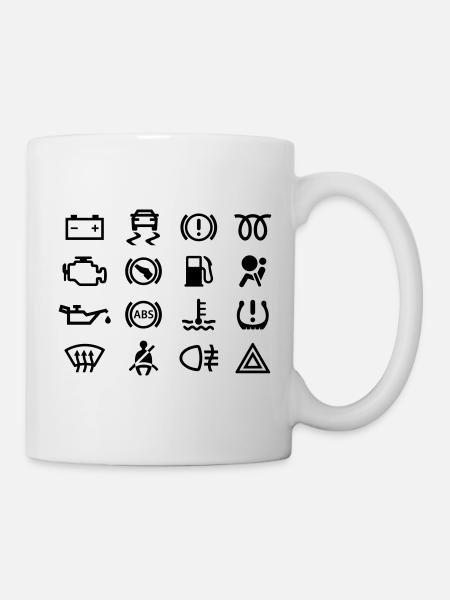Voyants de voiture - Mug blanc - blanc