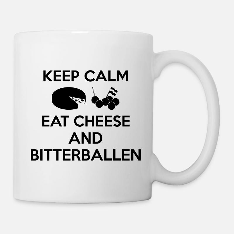 KEEP CALM Essen Sie Käse und Bitterballen Multi Color - Tasse - Weiß