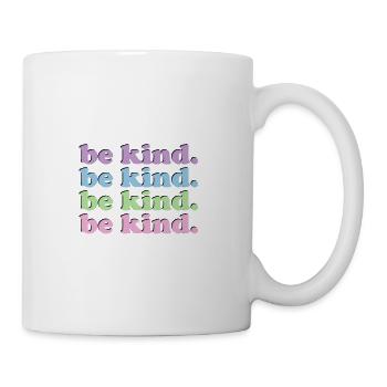 Phrase Soyez gentil. arc-en-ciel rose et violet pastel - Mug blanc - blanc - Droite