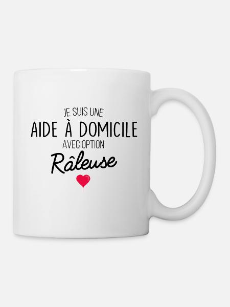 je suis une aide à domicile avec option raleuse - Mug blanc - blanc