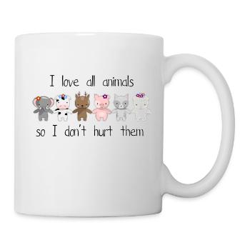 I love all animals - Mug - white - Right