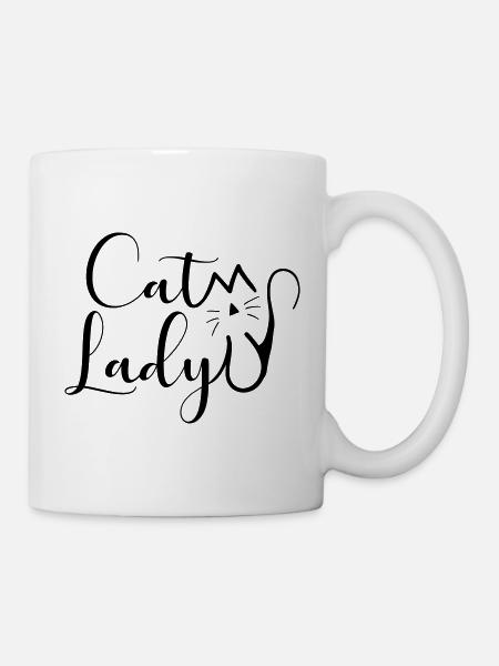 Cat Lady (different colours) - Tasse - Weiß