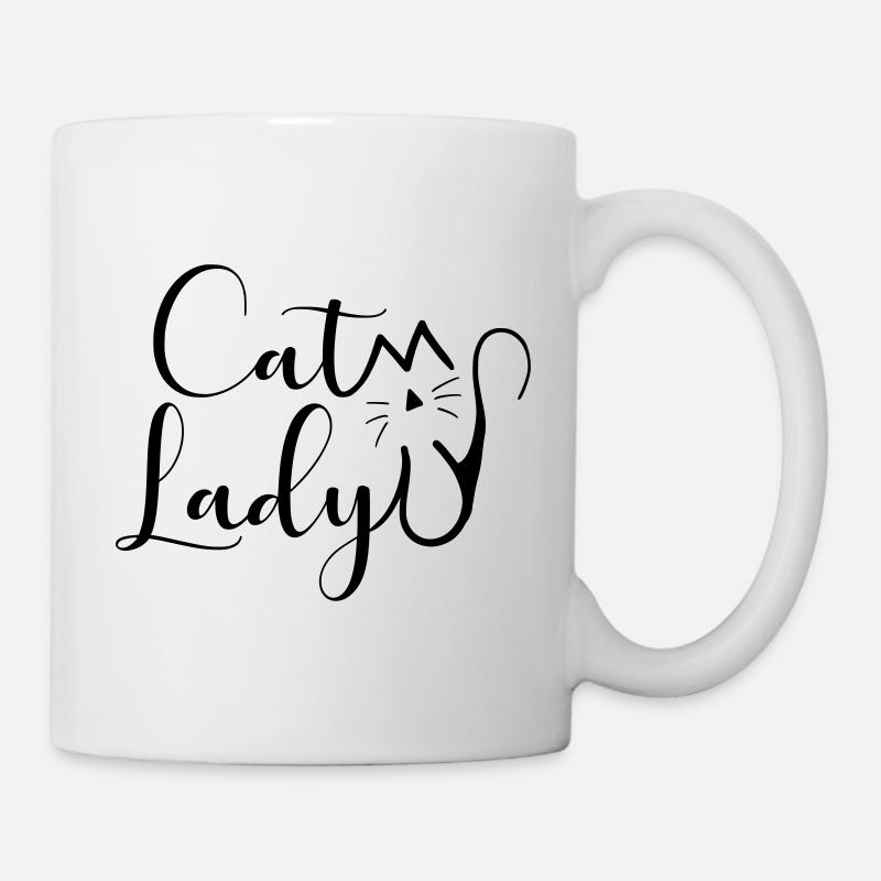 Cat Lady (different colours) - Tasse - Weiß