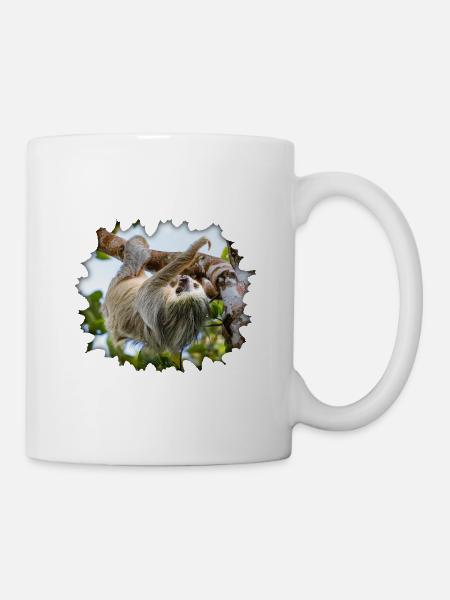 Two-toed Sloth Hanging in a Tree - Mug - white