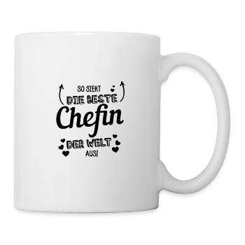 So sieht die beste Chefin der Welt aus! - Tasse - Weiß - Rechts