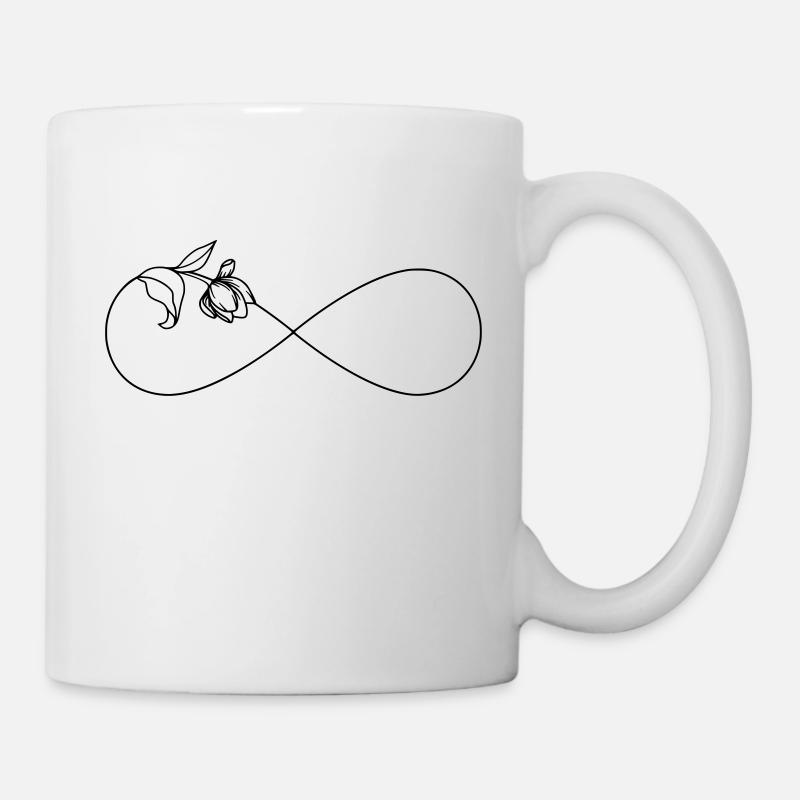 Simple infinity symbol Infinity with flower - Mug - white