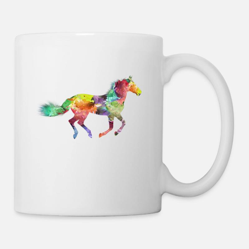 Arc-en-ciel design de cheval comme idée cadeau - Mug blanc - blanc