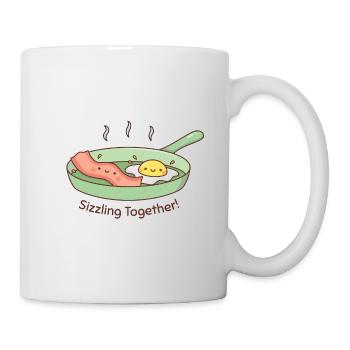 Nettes Ei und Speck kritzeln zusammen - Tasse - Weiß - Rechts