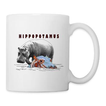 Hippopotamus, Flusspferd - Tasse - Weiß - Rechts