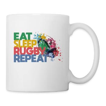 eat sleep repeat rugby player game rugby player - Mug - white - Right