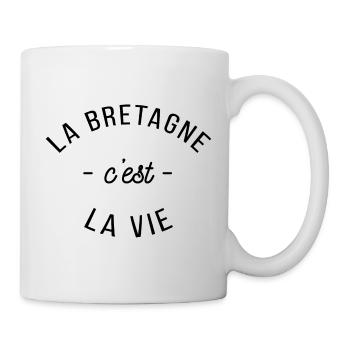 la bretagne c est la vie 32 foncé - Mug blanc - blanc - Droite