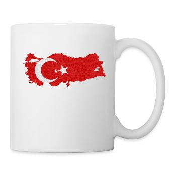 Türkei Flagge Umriss Türkische Fahne Mondstern - Tasse - Weiß - Rechts