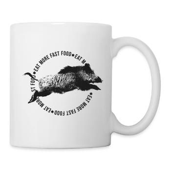 drôle de chasse motif sanglier eat more fast food - Mug blanc - blanc - Droite