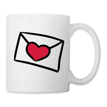 Love letter Liebesbrief lettre d'amour Geschenk - Tasse - Weiß - Rechts