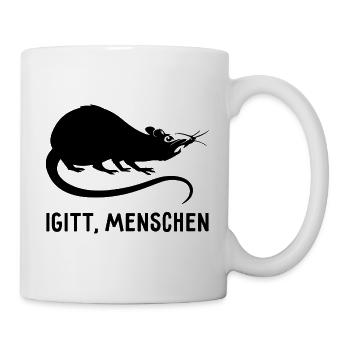 Igitt menschen Ratte Tier Spruch Geschenk - Tasse - Weiß - Rechts