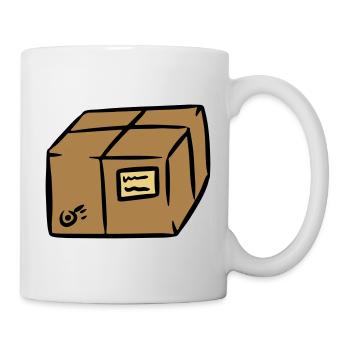 Paket package paquet Paketpost postman Sendung - Tasse - Weiß - Rechts