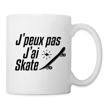 Idée cadeau parfait skateur J'peux pas j'ai skate - Mug blanc - blanc - Droite