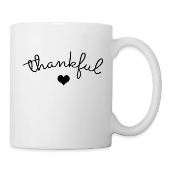 Thankful - Herz Dankbarkeit Dankbar - Tasse - Weiß - Rechts