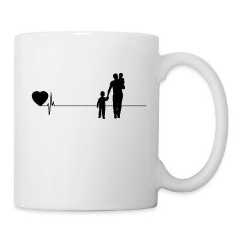 Papa papa papa cadeau de la fête des pères papa coeur - Mug blanc - blanc - Droite